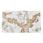 Tavolo rettangolare 180x90 in ceramica effetto marmo bianco pandora brown lucido con struttura in metallo nero Star