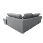 Divano letto angolare con penisola destra e pouf contenitore grigio Fiona