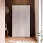 Armoire multi-usage 6 portes 109x35x192 coloris gris clair Medea