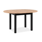 Tavolo rotondo allungabile colore quercia e nero 100x76H cm - Circe