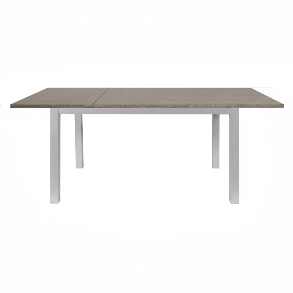 Rechteckiger Tisch 120x80, weißes Gestell und graue Lärche-Platte, Monster