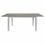 Rechteckiger Tisch 120x80, weißes Gestell und graue Lärche-Platte, Monster