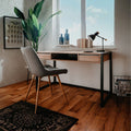 Bureau 120x75H cm coloris chêne et anthracite - Denver 30