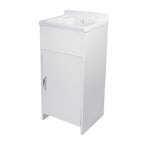 Lavatoio da esterno colore bianco con vasca in resina 42,5x34,5x82H cm