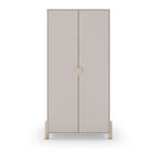 Kleiderschrank Enola 2 Türen aus beigem Holz 92,8x45x180 Eleganz und Funktionalität für Ihr Zuhause