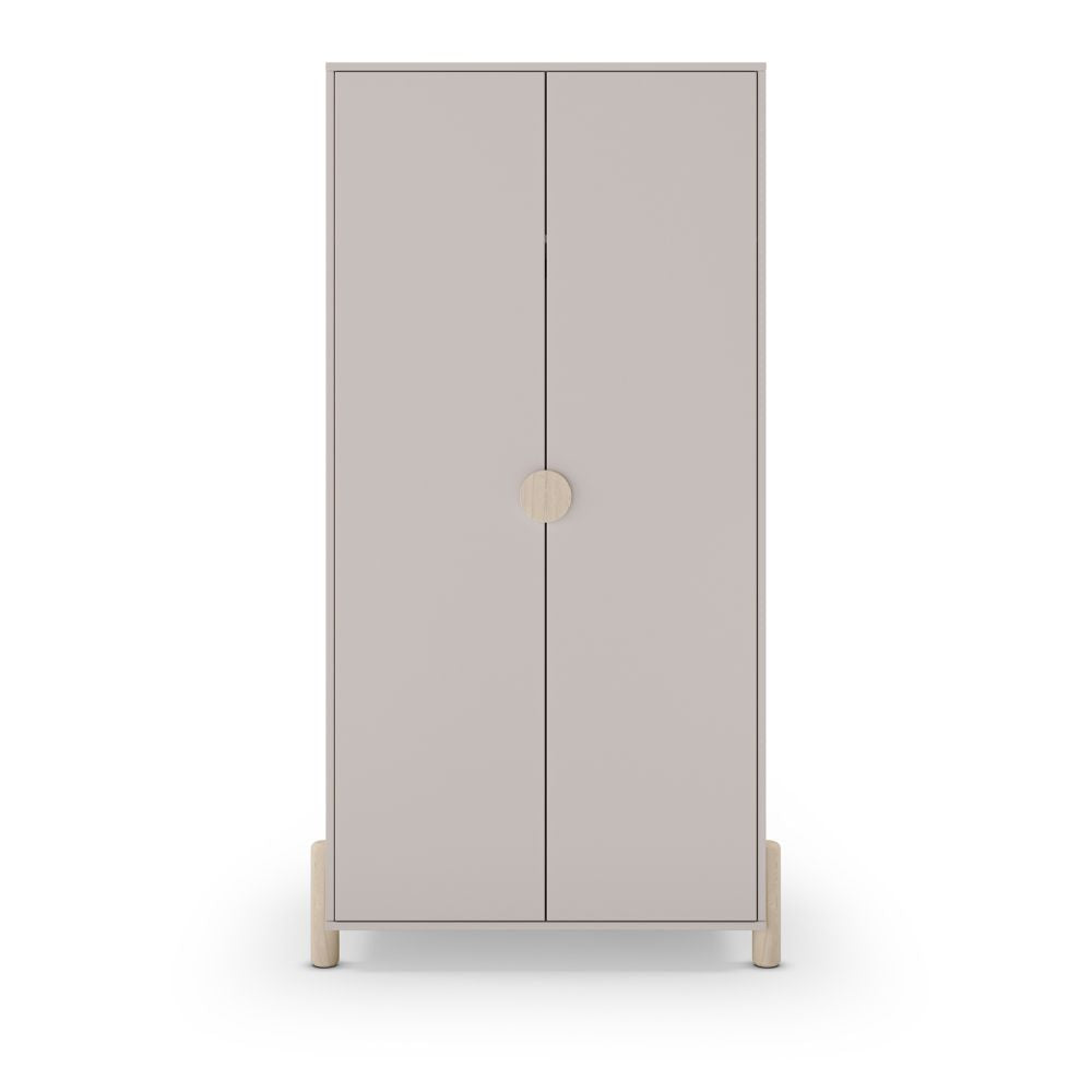 Kleiderschrank Enola 2 Türen aus beigem Holz 92,8x45x180 Eleganz und Funktionalität für Ihr Zuhause
