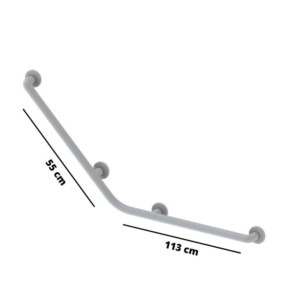 Winkel-Sicherheits-Haltegriff für Badezimmer, weiß, 78 cm
