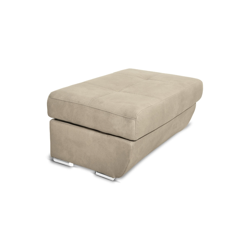 Ecksofa mit Ottomane rechts Stofffarbe Cappuccino - Fiona