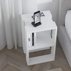 Comodino due ripiani 34x30x55h colore bianco Lonie