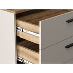 ENFILADE 4 TIROIRS + 1 PORTE CACHEMIRE/CHÊNE EVOQUE