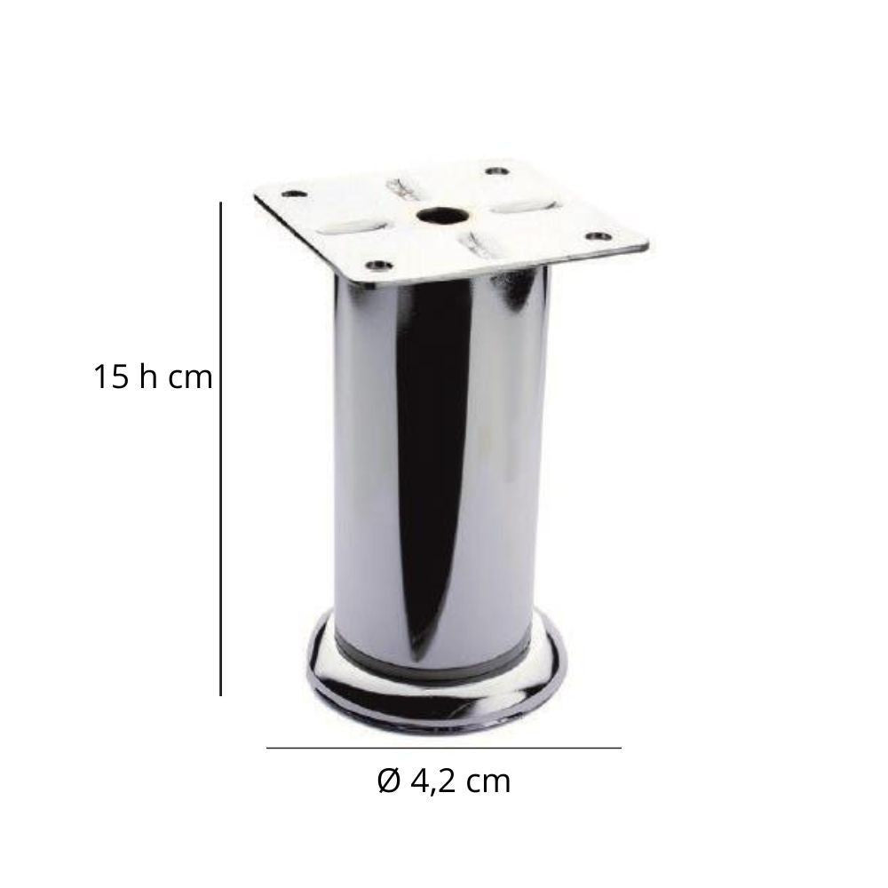 Piede metallo cromato h 15 diametro 4,2