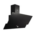 Cappa da parete 90 cm con vetro e corpo colore nero - TURBINE 90 Samet
