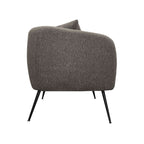 Divano 2 posti in tessuto grigio mouse con piedi neri 141x70x74H Nuvia