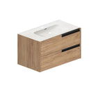 Mobile bagno sospeso 80 cm con cassetti colore rovere miele - Former