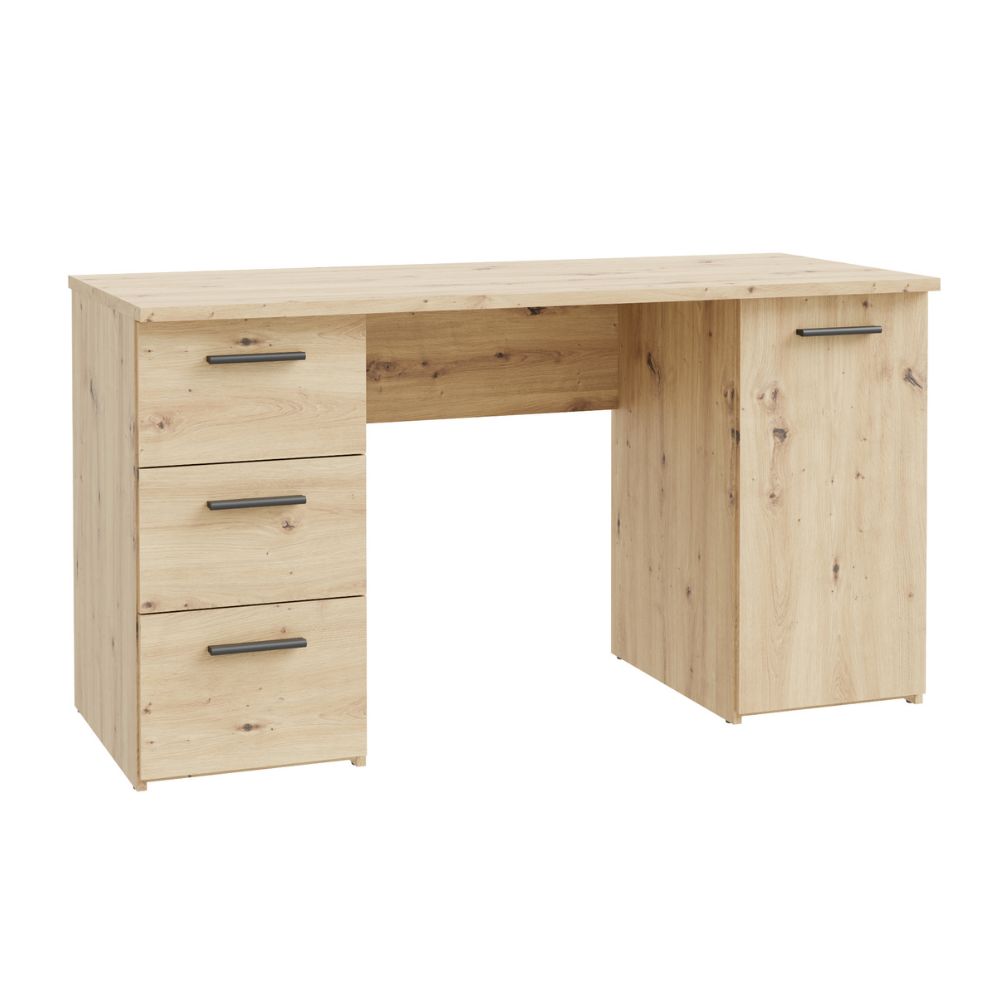 Scrivania con 3 cassetti e un’anta 138x60x75 colore rovere Domitilla