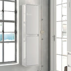 Hängender Badschrank 35x150H cm Hochglanzlack Weiß - Foltin
