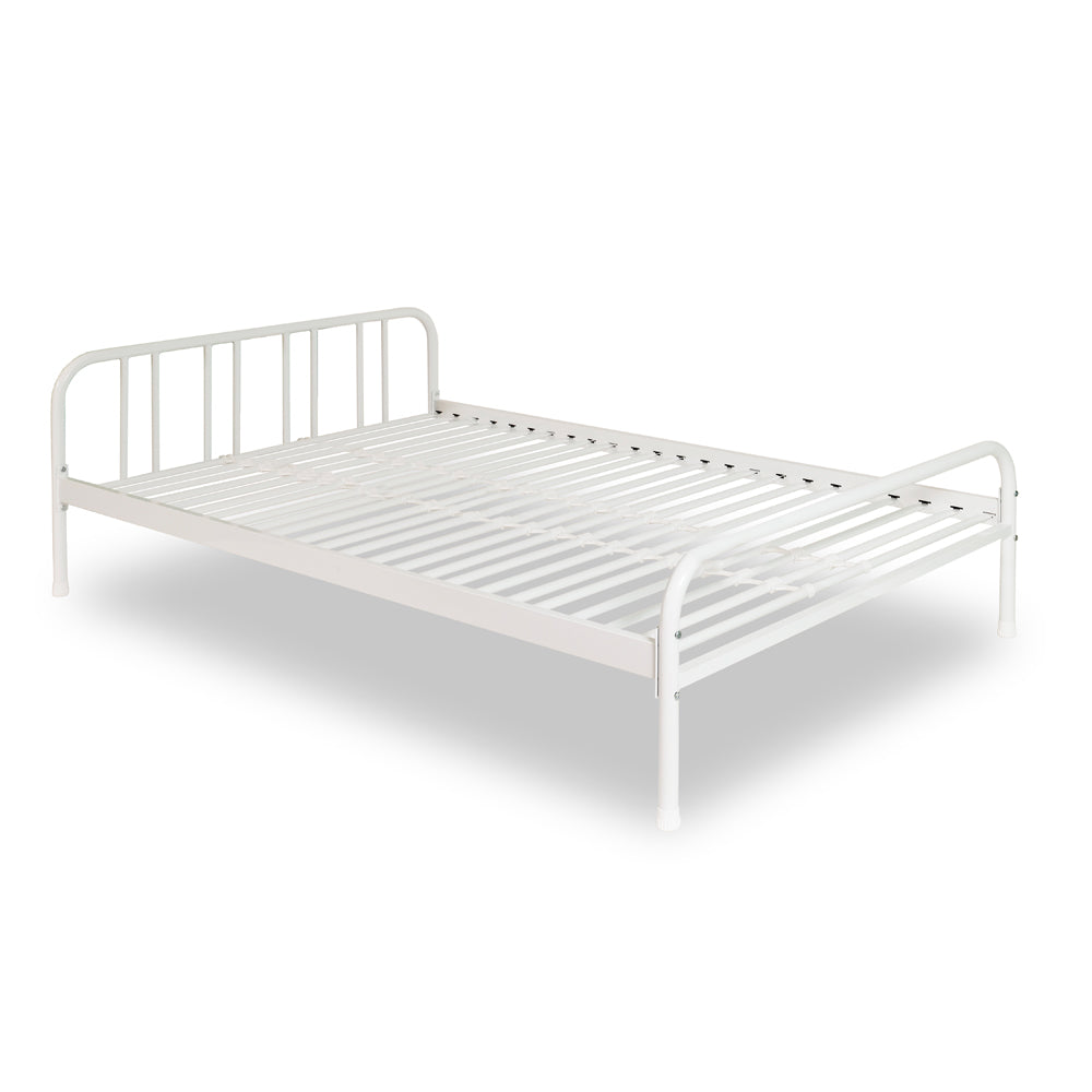 Letto matrimoniale 160x200 cm in metallo colore bianco - Genoa