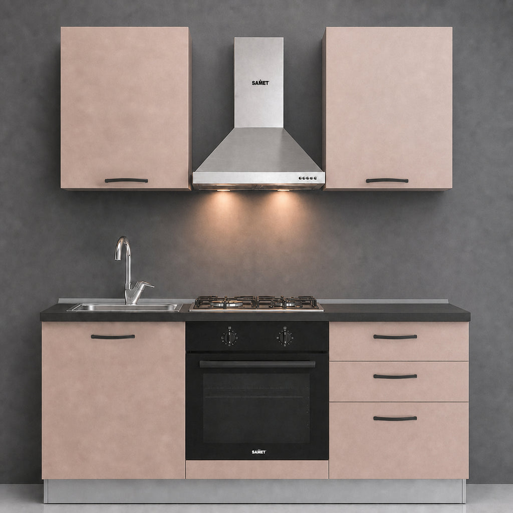 Cucina completa con elettrodomestici colore cashmere Astinew180 Industrie Valentini