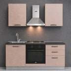 Cucina completa con elettrodomestici colore cashmere Astinew180 Industrie Valentini