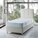 Letto singolo contenitore ecopelle bianco 92x206x120H Nova