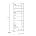 Armoire polyvalente 4 portes 74.5x35x192 coloris cachemire Medea