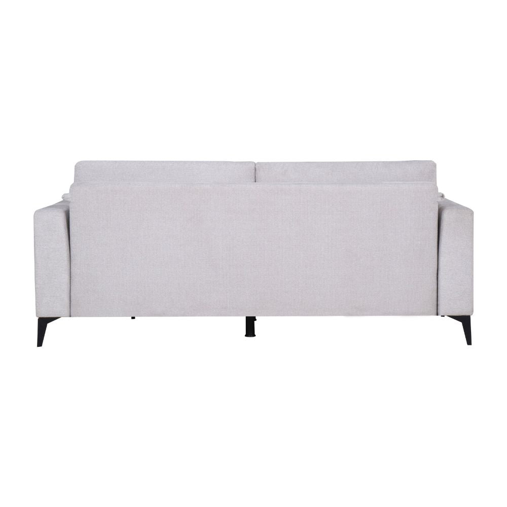 Divano con carrello estraibile e schienale ribaltabile 3 posti grigio chiaro - Derry