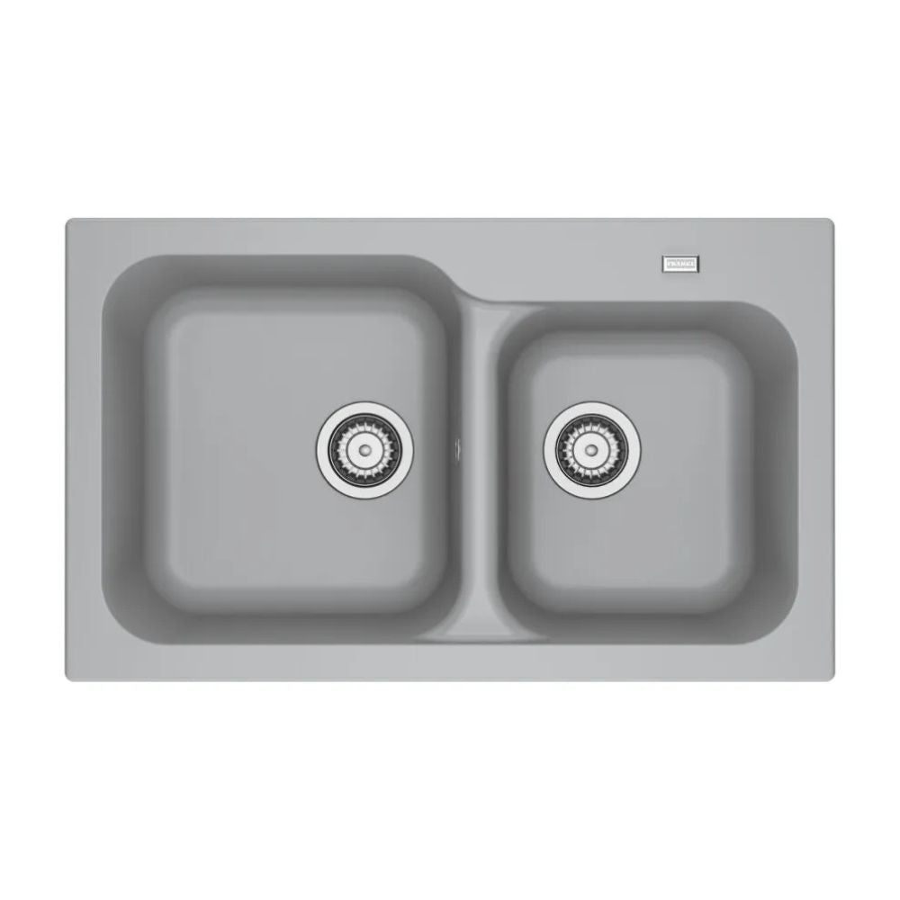 Lavello incasso 2 vasche KID 620 tectonite grigio 83x50x21 cm. Franke