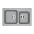 Lavello incasso 2 vasche KID 620 tectonite grigio 83x50x21 cm. Franke