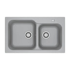 Lavello incasso 2 vasche KID 620 tectonite grigio 83x50x21 cm. Franke