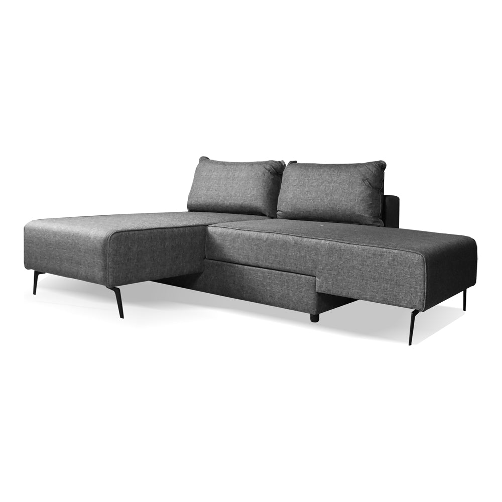 Modulares 3-Sitzer-Schlafsofa mit ausziehbarer Chaise Longue grau 290x75H cm - Armada