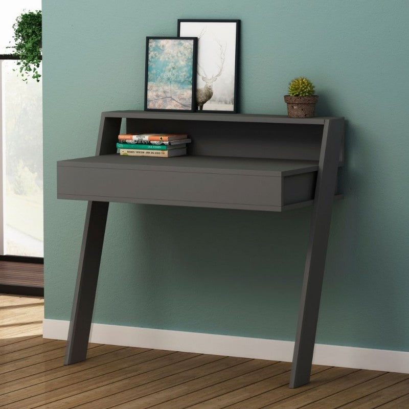 Scrivania da parete con cassetto 94 cm colore antracite Cowork