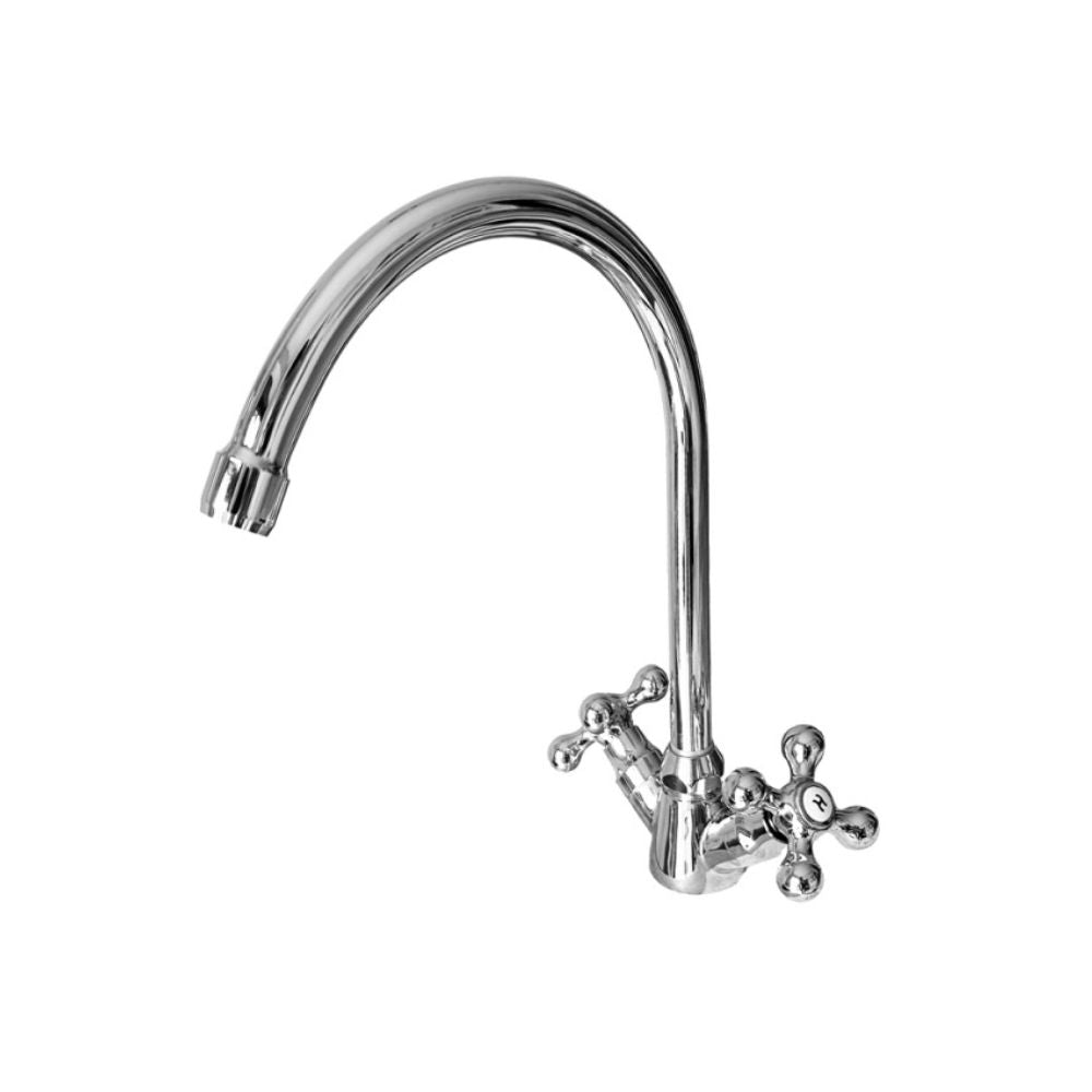 Miscelatore cucina con manopole a croce finitura cromo Biella
