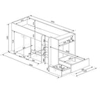 Lit superposé avec armoire et tiroirs couleur blanc 295x110x150H - Witt