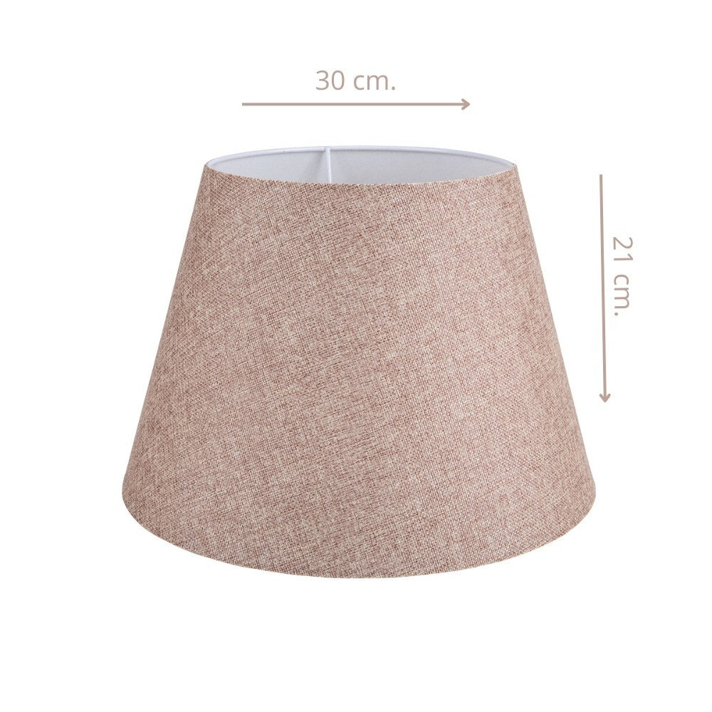 Tischlampe, weiß, mit beigem Stoffschirm - LAGUNAH372634