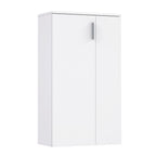 Meuble à chaussures polyvalent à 2 portes et 5 étagères couleur blanche 69x34x120H Lucio