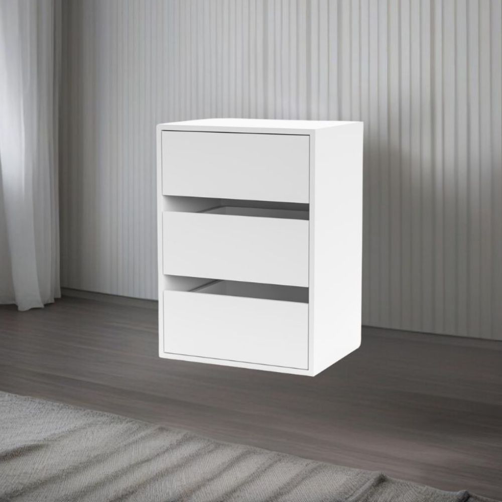 Kommode mit 3 Schubladen, weiß, 50,8x39,6x71,3H cm - Smart ST2