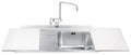 Lavello incasso 1 vasca e gocciolatoio sinistro con taglieri in vetro bianco - Smeg LI91BS