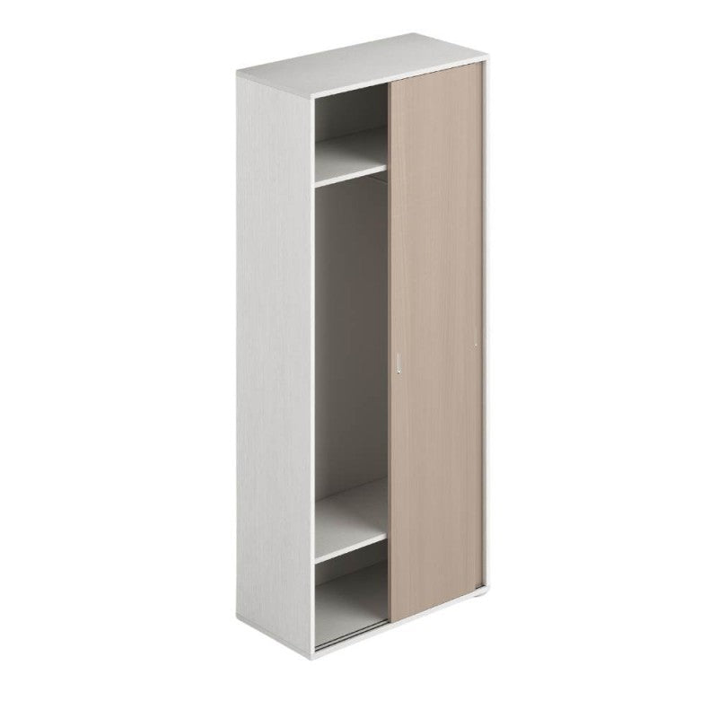 Armadio a due ante scorrevoli con appendiabiti colore olmo 90x43x212H cm