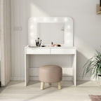 Toilette 1780 con specchio luci e cassetti bianco
