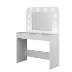 Toilette 1780 con specchio luci e cassetti bianco