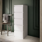 Cassettiera 5 cassetti colore bianco opaco 42x42.2x128H Morgan