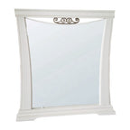 Specchiera in legno con cornice curva colore avorio Athena
