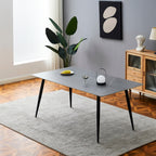 Table avec plateau en céramique effet marbre gris mat 140x80 cm - Mila