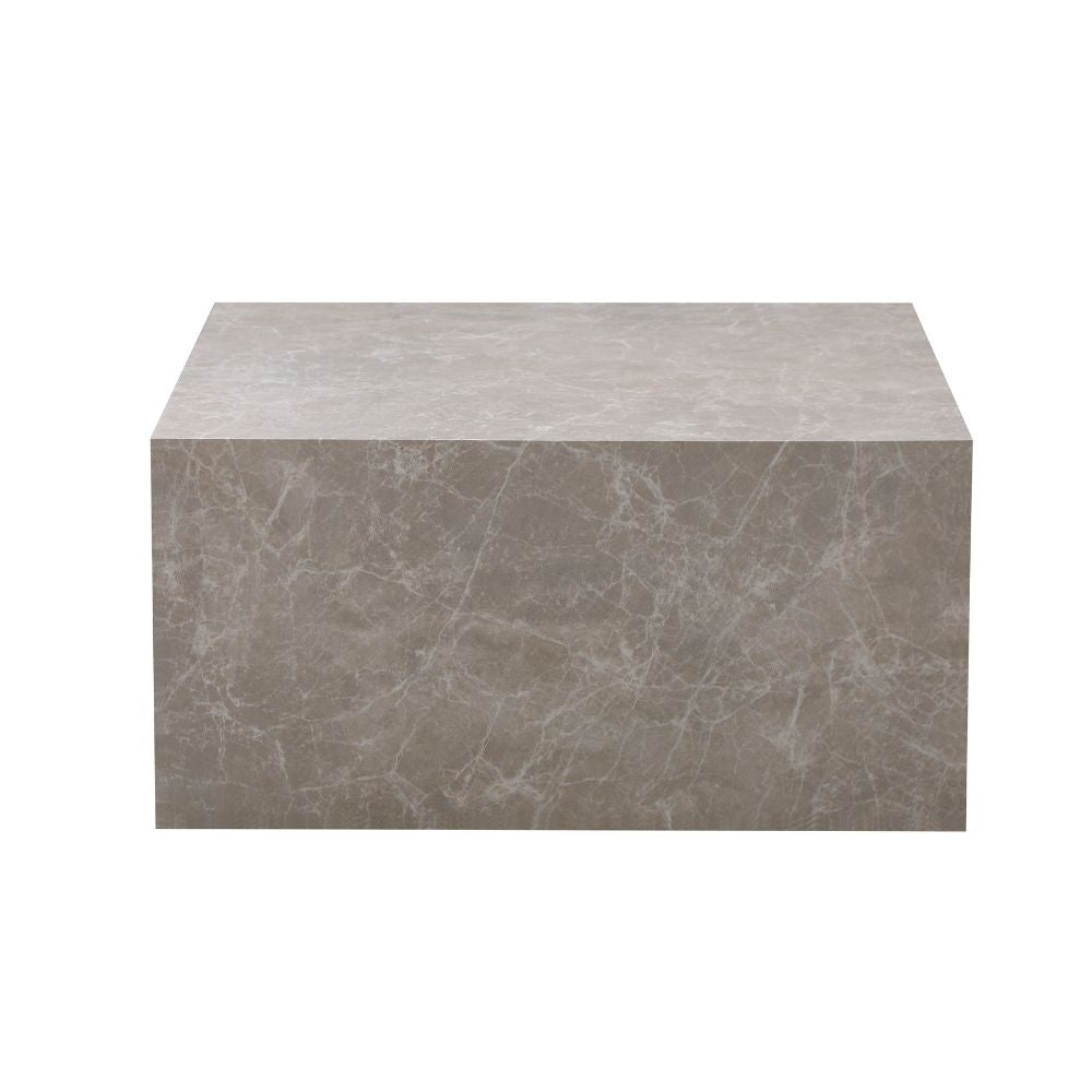 Tavolino da salotto quadrato effetto marmo beige 80x40H cm - Leila