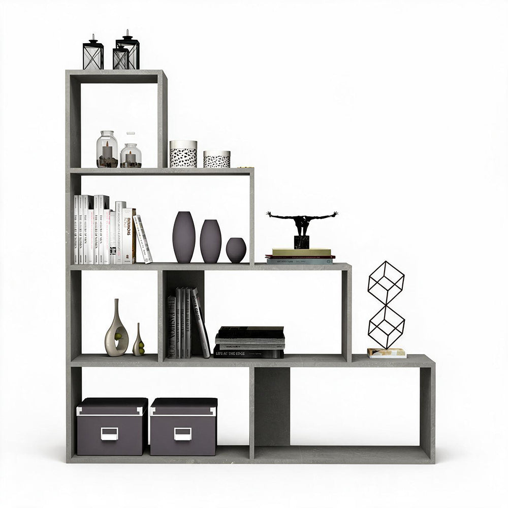 Libreria a scala 145x145 cm in legno colore beton - Alis