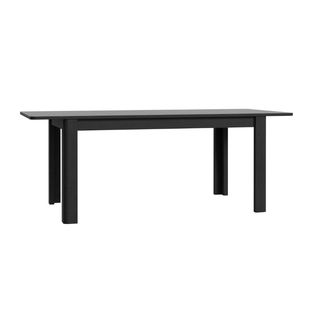 FLOT16-D109 TABLE EXTENSIBLE MONOBLOC 160*72,7*90,4 CM COULEUR NOIRE + RALLONGE 46,6 CM