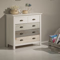 Comò in legno massiccio con 5 cassetti colore bianco grigio e crema 79x40x80H cm - Romantica