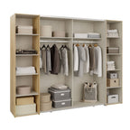 Armadio 2 ante scorrevoli e 2 battenti rovere e cashmere 270x61x210 Callia