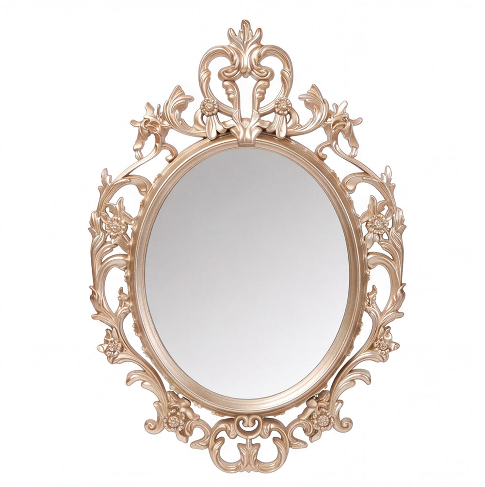 Specchio decorativo ovale da parete 36x53 cm con cornice barocca gold MR5501