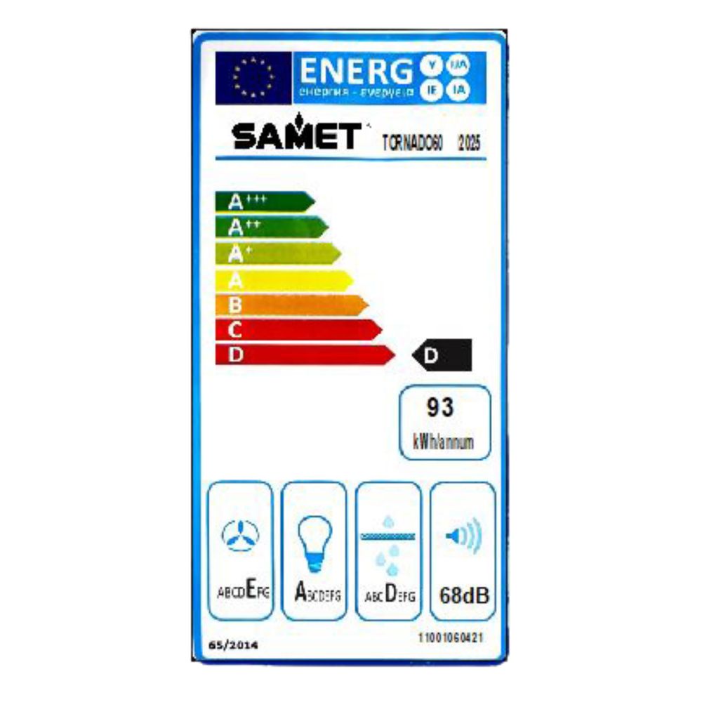 Hotte de groupe sous armoire 3 niveaux Tornado6025WH blanc classe D Samet